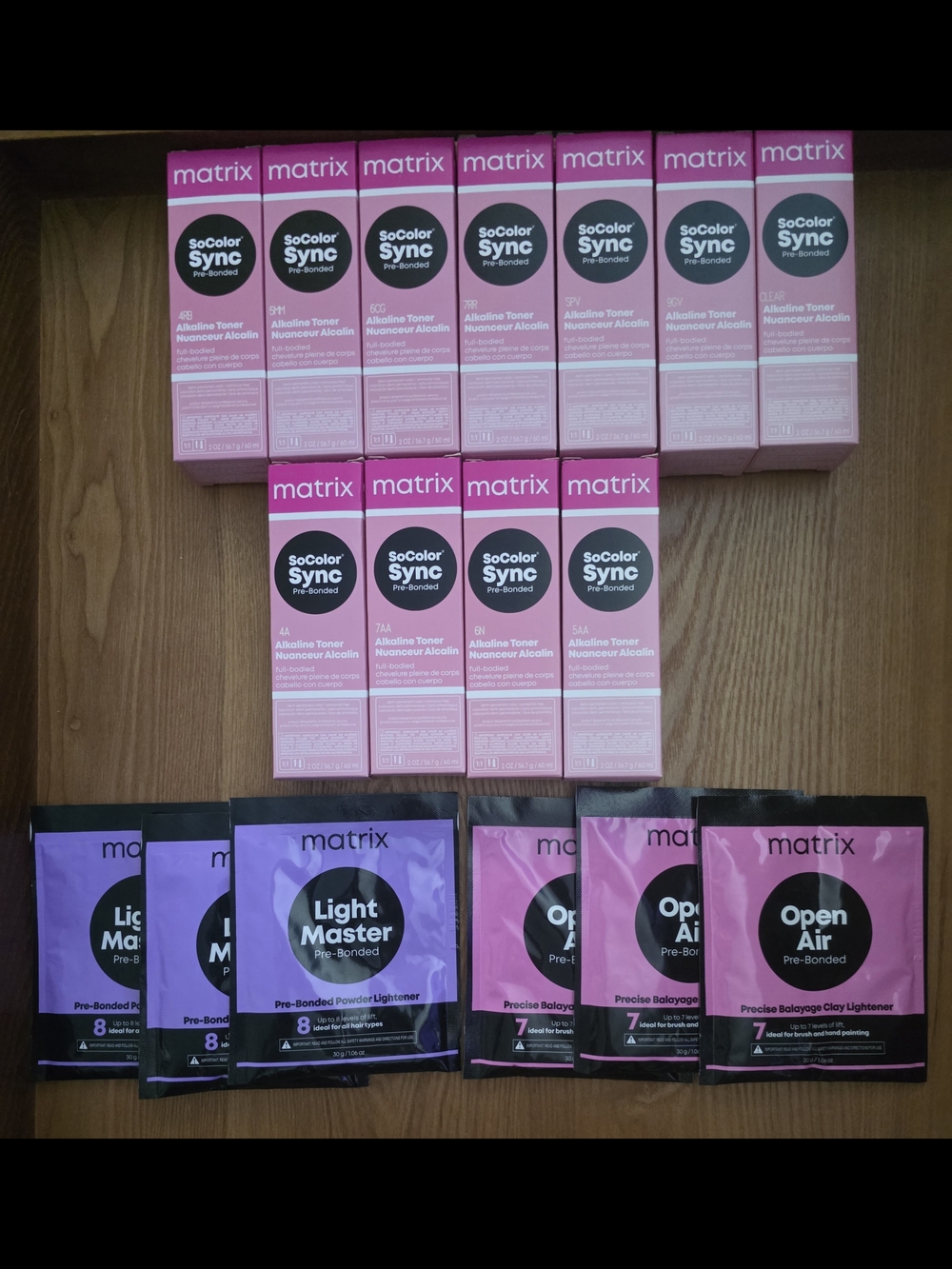 LOT OF 17 NEW MATRIX SOCOLOR SYNC TONERS & LIGHTENERS